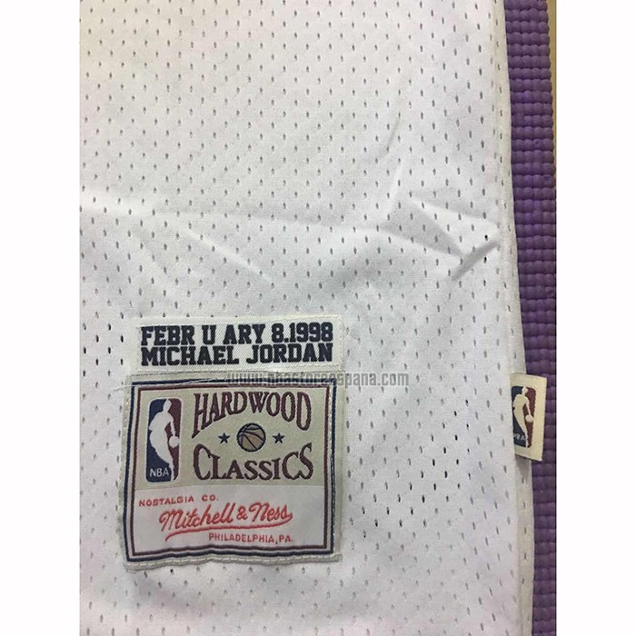 Camiseta Chicago Bulls Michael Jordan NO 23 Mitchell & Ness 1998 Blanco
